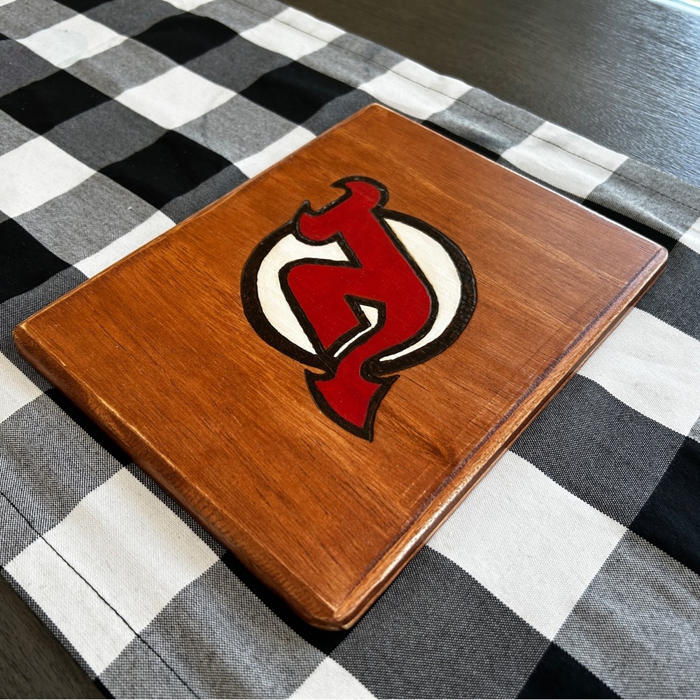 Wooden New Jersey Devils Handmade Plaque
